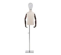 ZJFHEYUO Dress Form Sewing Mannequin Torso Childs Dress Form 2-8 Years Old Kids Half Body Mannequin Torso with Metal Head and Wooden Arm Apply to Clothing Jewelry,One Color-8 Year