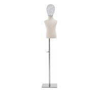 ZJFHEYUO Dress Form Sewing Mannequin Torso Childs Dress Form 2-8 Years Old Kids Half Body Mannequin Torso with Metal Head and Wooden Arm Apply to Clothing Jewelry,One Color-8 Year