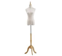 ZJFHEYUO Female Mannequin Torso Body 132-182Cm Adjustable Height Dummy Model Manikins For Clothing Realistic Display Linen Cover Wooden Base 2 Sizes,A-M