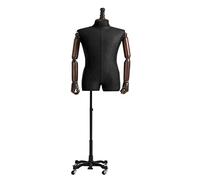 ZJFHEYUO Female Tailors Dummy Mannequin Torso Mannequin Stand, Flexible Male Half Mannequin with Rolling Wheels, Men Dress Form/Plus Size Manikin for Sewing Clothes, Adjustable He