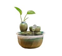 ZJFHEYUO Fuente de Escritorio de cerámica, Fuente de Agua de Mesa, cascadas Interiores, Fuentes para Dormitorio, decoración de Escritorio de Oficina, Cascada