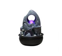 ZJFHEYUO Fuente de Escritorio, Fuente de Agua de Mesa con Bola rodante y luz LED, Estilo Feng Shui para la decoración del hogar y la Oficina, Cascada Decorativa para Escritorio.