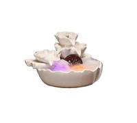 ZJFHEYUO Fuente de Escritorio, Fuente de Escritorio de cerámica con Cascada Alta, Adornos Luminosos Decorativos, Bola atomizadora Feng Shui para la Prosperidad