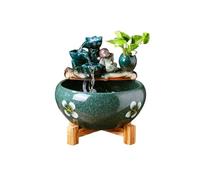 ZJFHEYUO Fuente de Escritorio, pecera de cerámica, Adorno de Flujo de Agua circulante, Fuente de Mesa para Interiores, Cascada de Escritorio, decoración