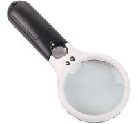 ZJFHEYUO Lupa de Pantalla - Lupa de Mano HD 20x 10 Veces más Grande para Leer con un niño Estudiante Lupa con luz LED Doble Comodidad