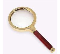 ZJFHEYUO Lupa Lente de Aumento Lupa con Marco de Metal de imitación Lupa de Mano con Mango de Madera Páginas Revistas Periódicos Mapas Lupa Matrimonio