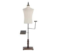 ZJFHEYUO Male Mannequin Torso Body with Tall Adjustable Stand, Men Dress Form Model Dummy with Pants Rack and Shoes Holder for Clothing Suit Display Interesting