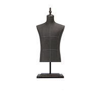 ZJFHEYUO Male Mannequin Torso Form, Half Body Men Manikin with Solid Wood Base, Sturdy Durable Short Dummy Model for Shop Clothing Store, 4 Models