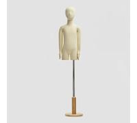 ZJFHEYUO Male Tailors Dummy Adjustable Half Body Torso Mannequin for Child Clothing/Dress Making Flexible Tailors Sewing Manikin with Wooden Base Pinnable,M