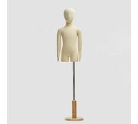 ZJFHEYUO Male Tailors Dummy Adjustable Half Body Torso Mannequin for Child Clothing/Dress Making Flexible Tailors Sewing Manikin with Wooden Base Pinnable,M