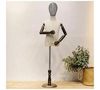 ZJFHEYUO Mannequins Child Torso Body Children's Clothing Display Stand Dummy Model Props Iron Wire Head Mold Solid Wood Arm 4,L