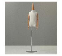 ZJFHEYUO Mannequins Torso Height Adjustable Child Model Dummy Half-Length Mannequin Stand Children's Clothing Display Rack Iron Round Base 3 Sizes,B-6 Years Old
