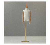 ZJFHEYUO Mannequins Torso Height Adjustable Children's Clothing Model Display Stand Dummy Half-Length Mannequin with Solid Wood Arm Wrought Iron Base,A-9 Years Old