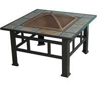 ZJFHEYUO Mesa de Barbacoa de carbón para jardín, Parrillas domésticas, Horno de calefacción para jardín, fogatas de Doble Uso para Patio y terraza.