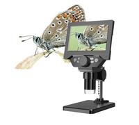 ZJFHEYUO Microscopio Digital LCD de 5,5" 1000X USB con LED Ajustable para Monedas con Error, Compatible con PCB