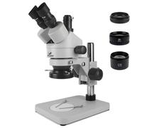 ZJFHEYUO Microscopio trinocular estéreo con Zoom Continuo de 7X a 45X, Lente Barlow para teléfonos, Laboratorios, PCB, Relojes, Joyas, reparación y Soldadura