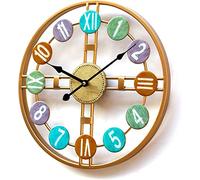 ZJFHEYUO Reloj de Pared Moderno, Reloj de Pared Grande de Metal, Relojes Retro Europeos industriales con números Romanos 3D Vintage + árabes para Sala de Estar, Restaurante, ofic