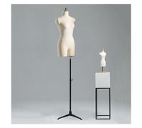 ZJFHEYUO Sewing Mannequin Female Dress Form Mannequin Torso for Sewing, Height Adjustable 360°Rotatable Mannequin Body with Metal Tripod Stand for Dress Jewelry Display,Beige,88#