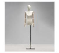 ZJFHEYUO Sewing Mannequin Female Mannequin Torso Body, Tailors Dummy with Wooden Arms and Head, Mannequin Body for Clothing Dress Display Stand, Height Range 47"-75",B,One Size