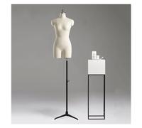 ZJFHEYUO Sewing Mannequin Female Mannequin Torso Dress Form for Sewing Clothes, Mannequin Stand Adjustable Manikin Body Tailors Dummy Torso for Displays Jewelry Clothing,Beige,86#