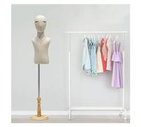 ZJFHEYUO Sewing Mannequin Kid Dress Form Adjustable Toddler Clothes Mannequin Torso with Wooden Base, Children's Mannequin with Head for Window Counter Clothing Display,B,120#