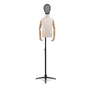 ZJFHEYUO Sewing Mannequin Torso Childs Dress Form 2-8 Years Old Kids Half Body Mannequin Torso with Metal Hollow out Head Apply to Clothing Jewelry Display Tripod,A-4 Years Old