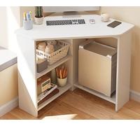 ZJGJDZZ Mesa De Café Expreso Triangular con Estante, Escritorio Esquinero para Ordenador, Estante De Almacenamiento Triangular para Oficina Y Bricolaje B,67 * 67CM