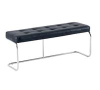 ZJHAHJY Entrada Moderna de Mediados de Siglo con tapizado de Cuero y Patas de Acero Inoxidable, para Dormitorio, Sala de Estar, Entrada, Color Negro, 15,7 x 18,9 x 47,2 Pulgadas