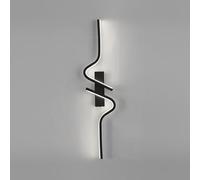 ZJHESXV Aplique de Pared LED, diseño Moderno, luz de Pared Lineal Negra, lámpara de Fondo Minimalista de Aluminio para sofá, Dormitorio, Sala de Estar, Pasillo (luz Blanca (Izquierda), 100 cm)