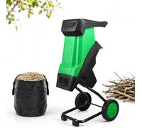 ZJHHRZ Trituradora de Ramas Eléctrica 2400W para Podar Setos y Residuos de Jardín, con Cubeta de 50L y Corte de 40 mm, Apta para Compost y Mantillo