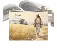 zjhukfmc Calendario de pared 2026 - Planificador de historias bíblicas - Decoración de pared calendario colgante para planificación de citas, escuela, hogar, oficina