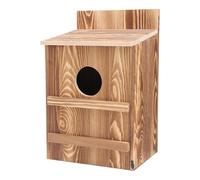 zjhukfmc Casa de búhos, caja para pájaros de madera, fácil montaje, gran casa para pájaros hecha a mano con apertura circular, incluye tornillos de fijación