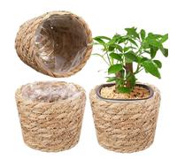 zjhukfmc Cesta Trenzada para | 3 Piezas Suministros De Jardín Impermeables,Macetas de cultivo al aire libre | para Porche Exterior Porche Exposición Plantación de árboles Pieza Maestría Suelo Oficinas