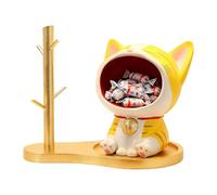 zjhukfmc Cuenco de dulces para gatos, estatua de gato de resina, cuenco decorativo, decoración para sala de estar, dormitorio