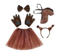 zjhukfmc Disfraz de ardilla para niños, accesorios de de Halloween, incluye cola, juego de disfraz de animal suave con orejas, para Pascua, cumpleaños, vacaciones, carnaval, teatro, actuaciones