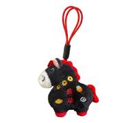 zjhukfmc Peluche de caballo de peluche, linda muñeca de recuerdo con diseño de animal chino con cordón, para mochila, cumpleaños, Navidad, festival de primavera, , decoración del hogar