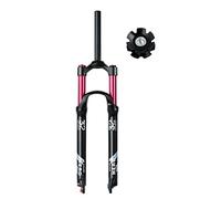 ZJIEDB Horquilla de suspensión neumática MTB de 26/27,5/29 Pulgadas, 130 mm de Recorrido, Ajuste de Rebote, 1-1/8'', Recta/cónica, Bloqueo de Impulso Delantero de 9 mm, Manual