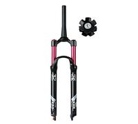 ZJIEDB Horquilla de suspensión neumática MTB de 26/27,5/29 Pulgadas, 130 mm de Recorrido, Ajuste de Rebote, 1-1/8'', Recta/cónica, Bloqueo de Impulso Delantero de 9 mm, Manual