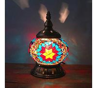 ZJIEDB Lámpara de Mesa turca marroquí Hecha a Mano con Mosaico de Cristal, Pantalla Vintage para Dormitorio, mesita de Noche, luz Nocturna para Sala de Estar, Comedor, cafetería, Bar, Hot