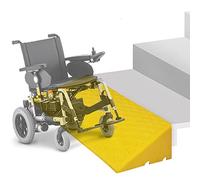ZJIEX Rampa De Umbral De Goma, Rampa De Bordillo Rampa De Entrada Antideslizante, Rampa para Silla De Ruedas De 13-19cm Alto,Rampa De Robot De Barrido (Color : Yellow, Size : 50x27x13cm)