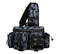 ZJIEYU Bolsa Bandolera Multiusos para Accesorios de Pesca, Riñonera para Pesca con Mosca, Riñonera Táctica Cruzada con MOLLE, para Caza Al Aire Libre(Bkmc)