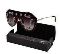ZJIEYU Gafas de Sol con Pedrería Estilo Y2K, Gafas de Sol Retro Envolventes de Una Sola Pieza, Modernas y a La Última para Mujer y Hombre, Incluyen Estuche(Color 3)
