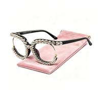 ZJIEYU Gafas de Sol de Lujo para Mujer, de Estilo Vintage y Montura Redonda, con Cristales Transparentes Que Protegen de La Luz Solar y Montura Grande Incluyen Estuche(Color1)