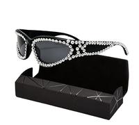 ZJIEYU Gafas de Sol Envolventes con Pedrería para Mujer y Hombre, Accesorio Punk y Rock Del Estilo Y2K, Protección Solar, Ideales para Fiestas y Desfiles(Black)