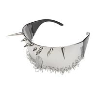 ZJIEYU Gafas de Sol Punk con Púas, Gafas Rockeras de Halloween, con Remaches Largos Únicos, Accesorio Rockero de Halloween para Disfraces y Cosplay Del Año 2000.