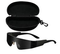 ZJIEYU Gafas de Sol Punk con Visera Futurista Estilo Y2K, Gafas Sin Montura de Una Sola Pieza, Para Hombres y Mujeres, Ideales para Fiestas Rave, con Estuche(Color1)