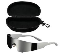 ZJIEYU Gafas de Sol Punk con Visera Futurista Estilo Y2K, Gafas Sin Montura de Una Sola Pieza, Para Hombres y Mujeres, Ideales para Fiestas Rave, con Estuche(Color2)