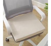 ZJIQOH Cojín Elevador Extra Grueso En Espuma Viscoelástica, Cojines Sillas Cuadrados Lavables Extraíbles, Asiento Antideslizante para Interior Jardín Cocina(Beige,50 x 50 x 8 cm)