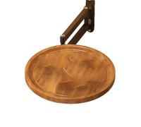 ZJIQOH Mesa Plegable De Pared, Montada En La con Rotación 720° Grados y Que Ahorra Espacio, Escritorio Flotante Redondo, Estante Noche Auxiliar(Wood Color)