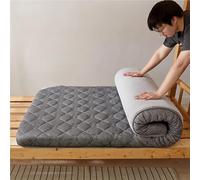 ZJIQOH Topper Viscoelástico - Futón Japonés Tatami Grueso, Sobrecolchón Plegable y Enrollable, Suave para Suelo, Colchón para Dormir En Hogar, Camping, Sofá Cama(Gray,100 x 190 cm)